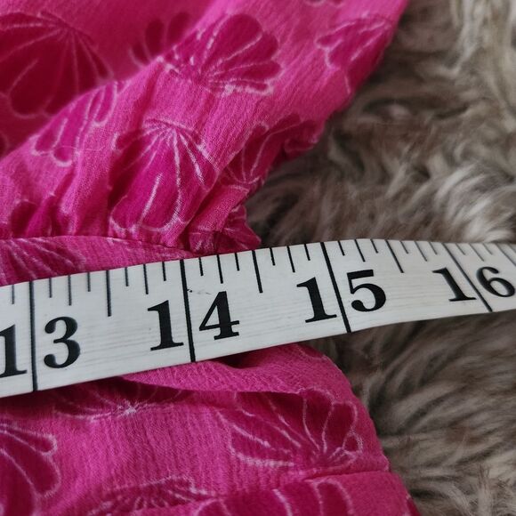 Free People Silver Honey Mini Wrap Dress Shell Print Berry Combo Pink Size Large - Picture 13 of 14